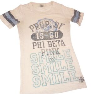 PINK xsmall Burnout Phi Beta sorority T-shirt